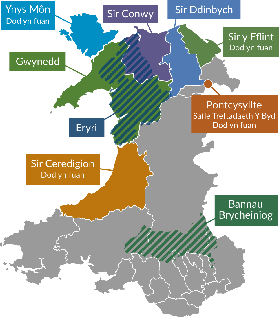 Map cwrs Llysgennad Cymru