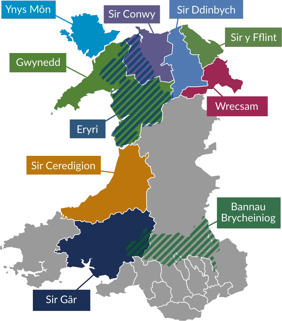 Map cwrs Llysgennad Cymru